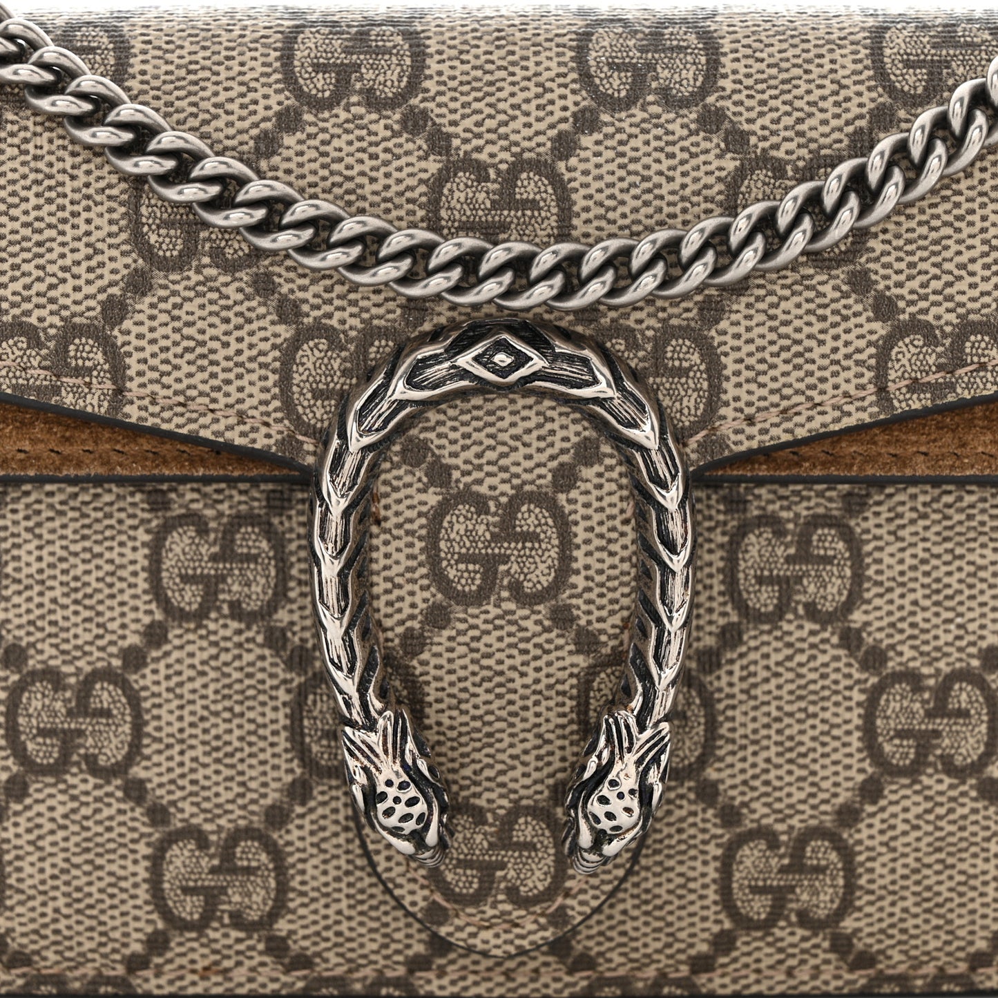 GG Supreme Monogram Super Mini Dionysus Shoulder Bag Taupe