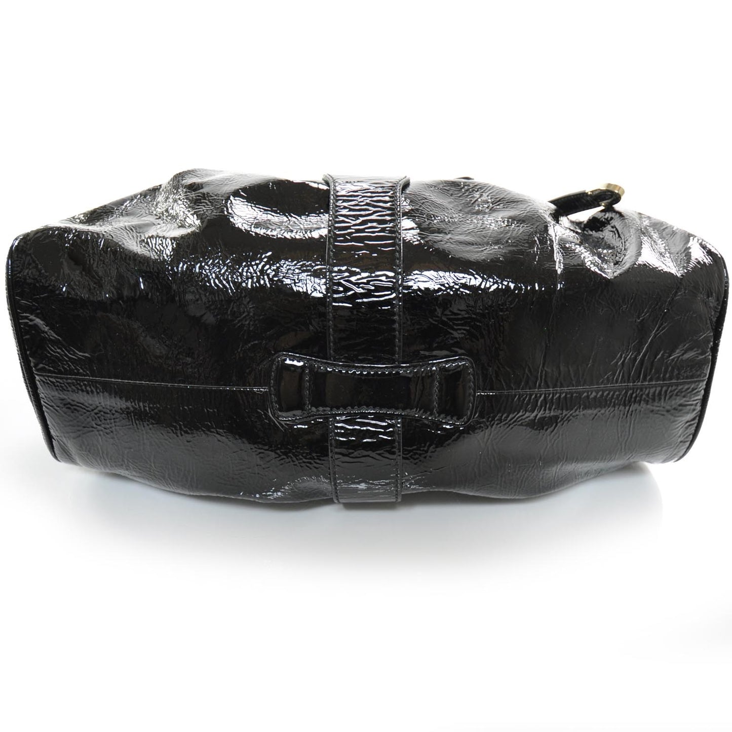 Crushed Patent Riki Bag Black