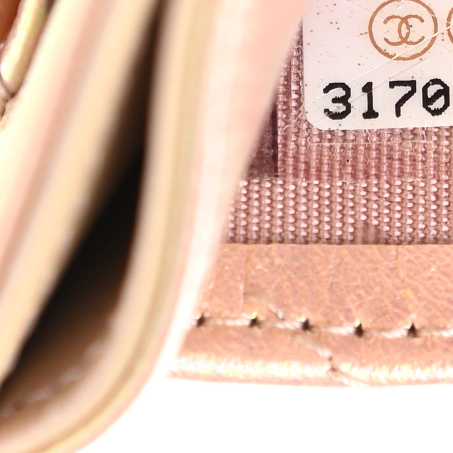Iridescent Calfskin Quilted Card Holder Pink