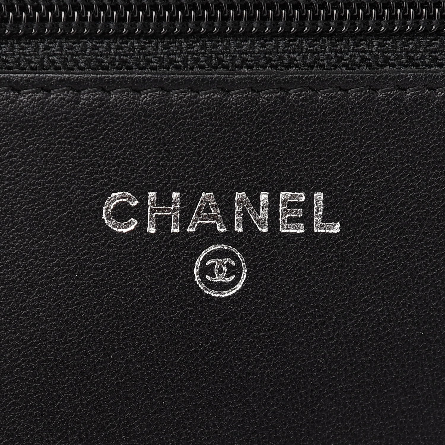 Chanel Lambskin Camellia Embossed Wallet on Chain WOC Black 6 of 9