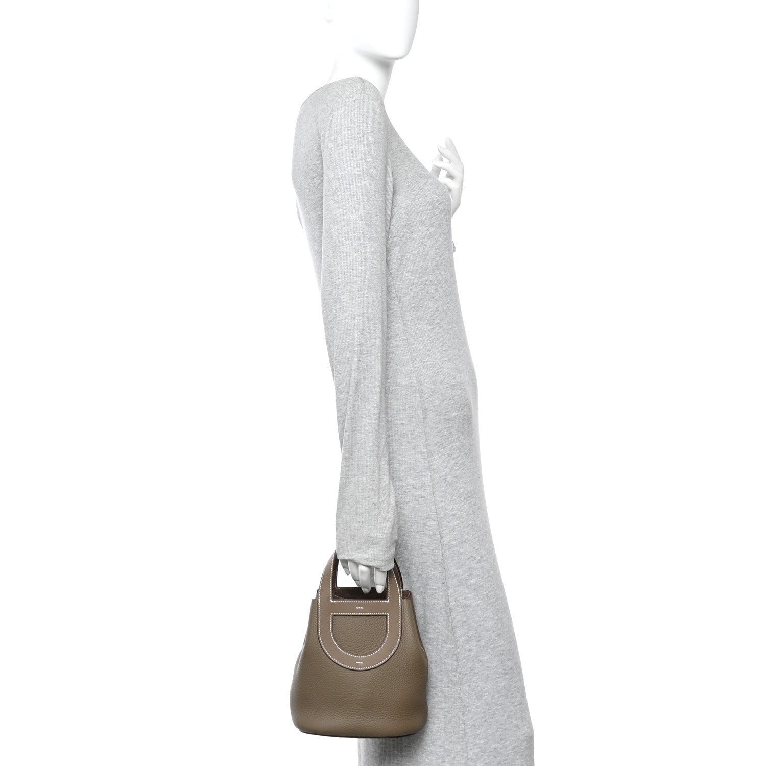 Hermes Taurillon Clemence Swift In-The-Loop 18 Bag Etoupe 3 of 23