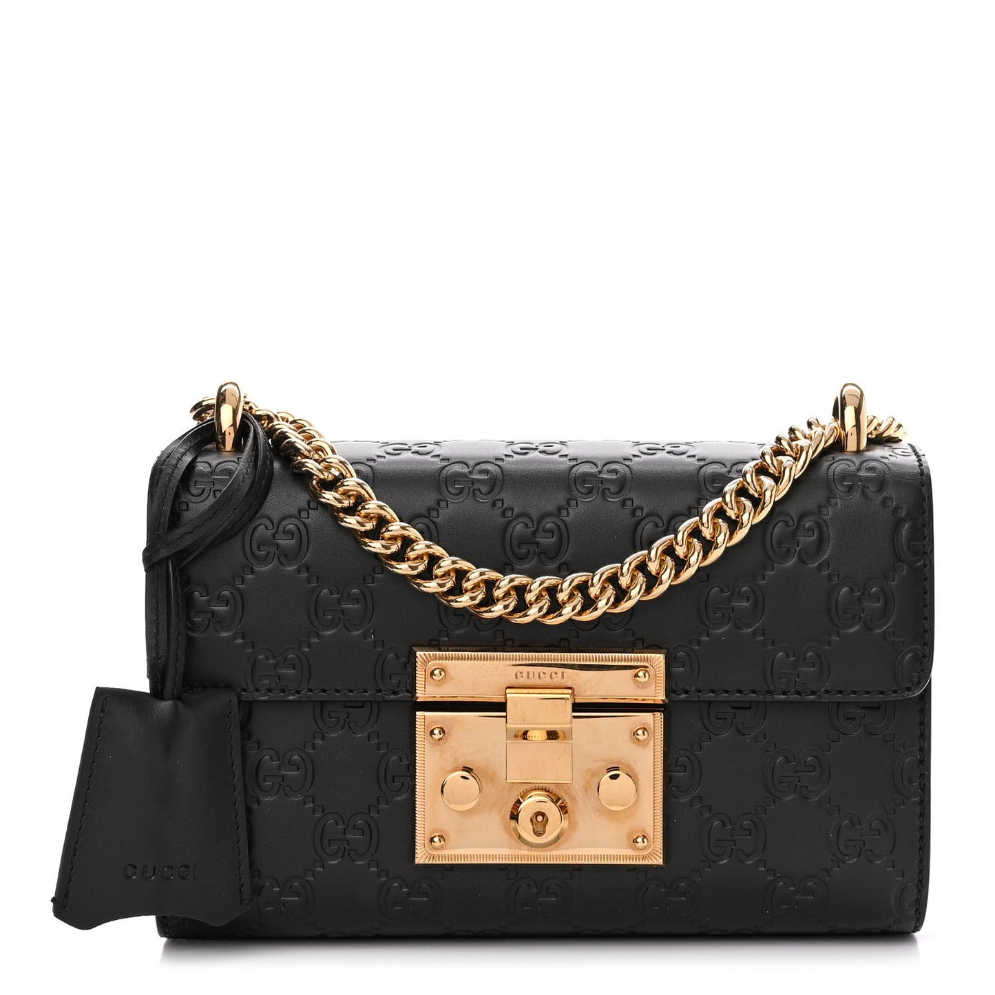Guccissima Small Padlock Shoulder Bag Black