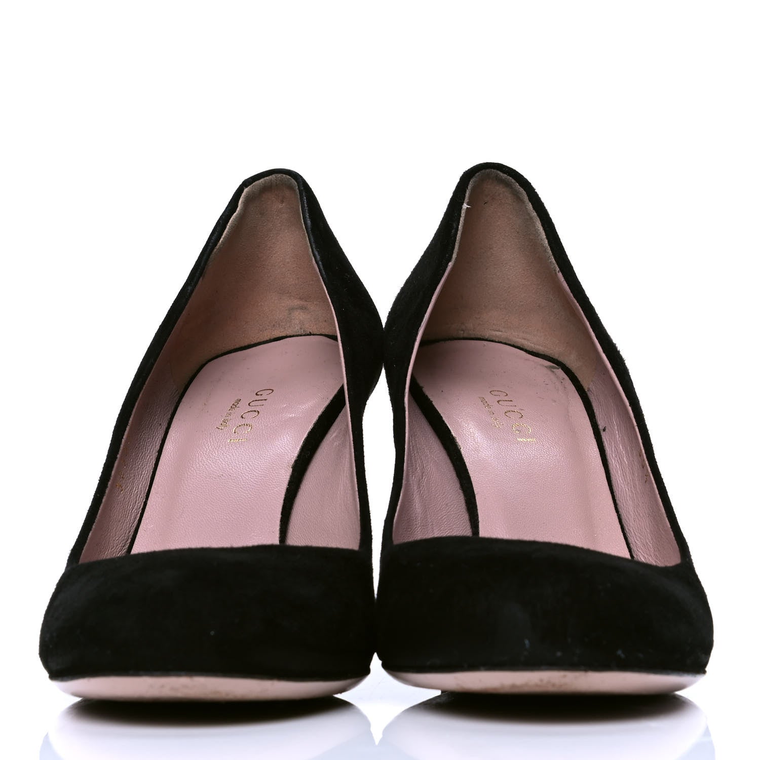 Gucci Suede Wedge Pumps 35.5 Black 2 of 6