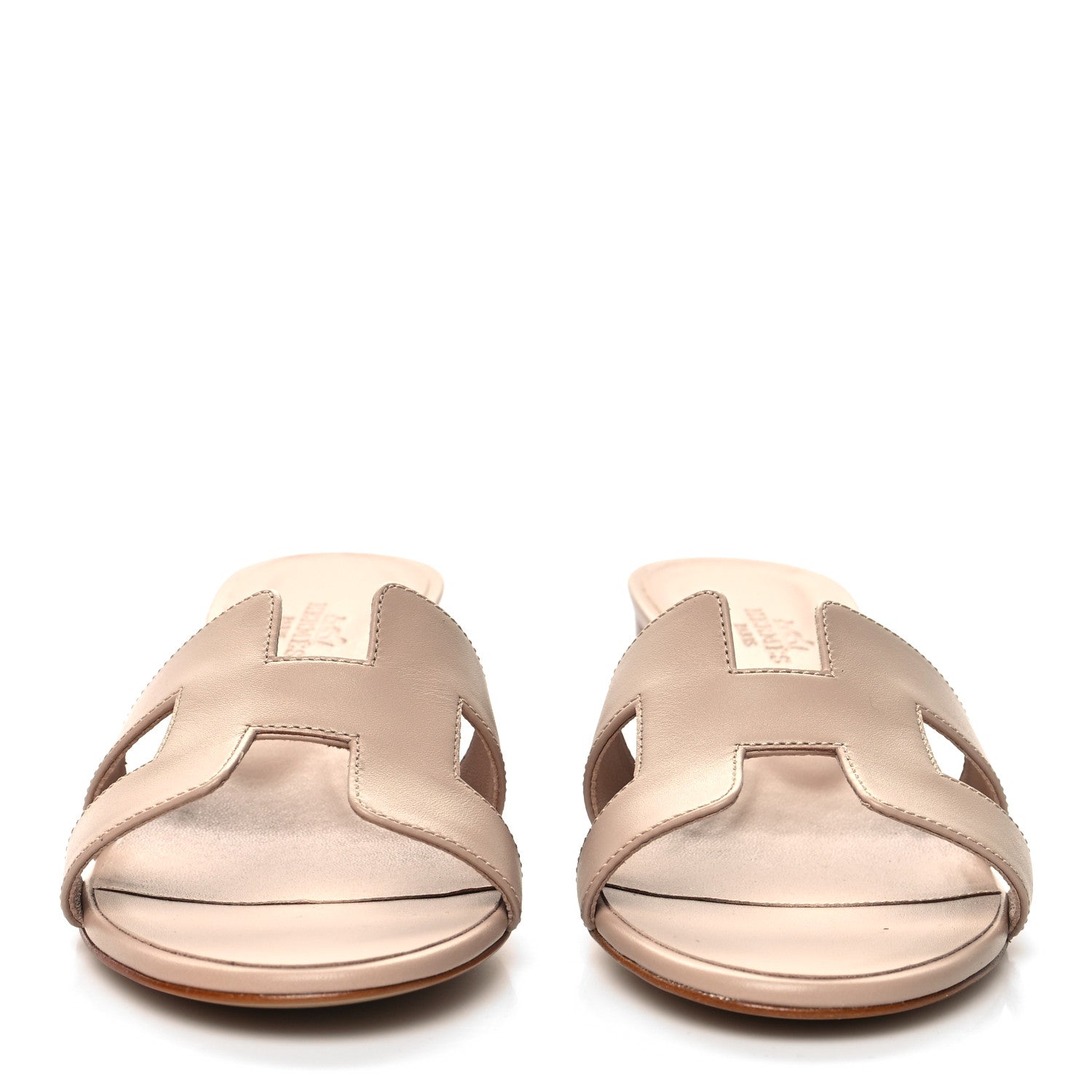 Hermes Calfskin Oasis Sandals 37 Beige Nude 2 of 9