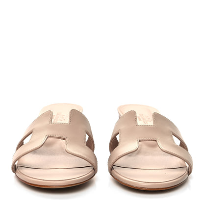 Hermes Calfskin Oasis Sandals 37 Beige Nude 2 of 9
