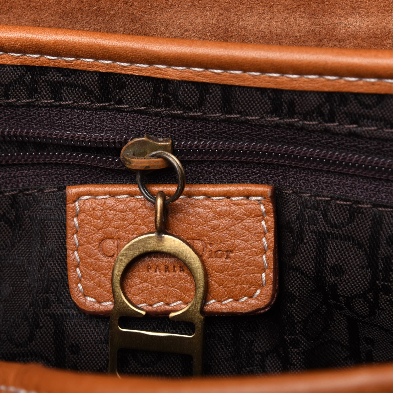 Christian Dior Calfskin Saddle Bag Tan 12 of 27