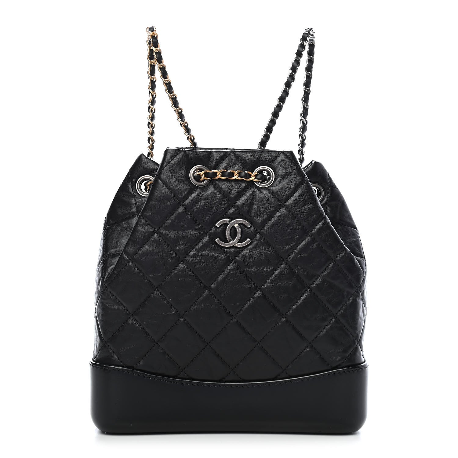 Chanel Aged Calfskin Quilted Small Gabrielle Backpack Black 1 of 9