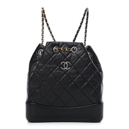 Chanel Aged Calfskin Quilted Small Gabrielle Backpack Black 1 of 9