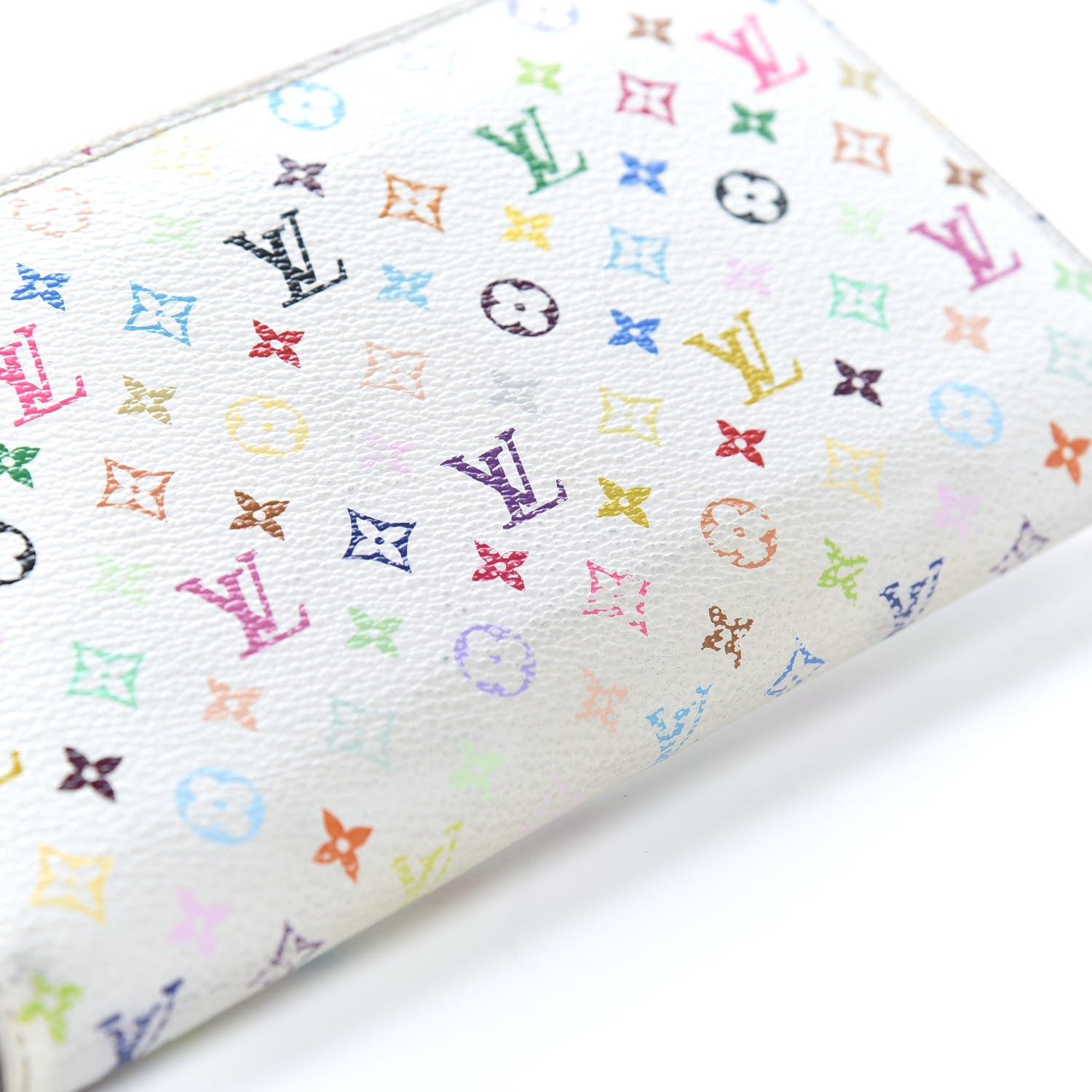 Louis Vuitton Monogram Multicolor Zippy Wallet White Litchi 9 of 10