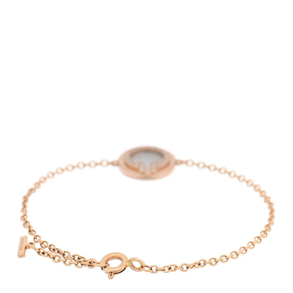 Tiffany 18K Rose Gold Diamond Mother of Pearl T Circle Bracelet 2 of 4