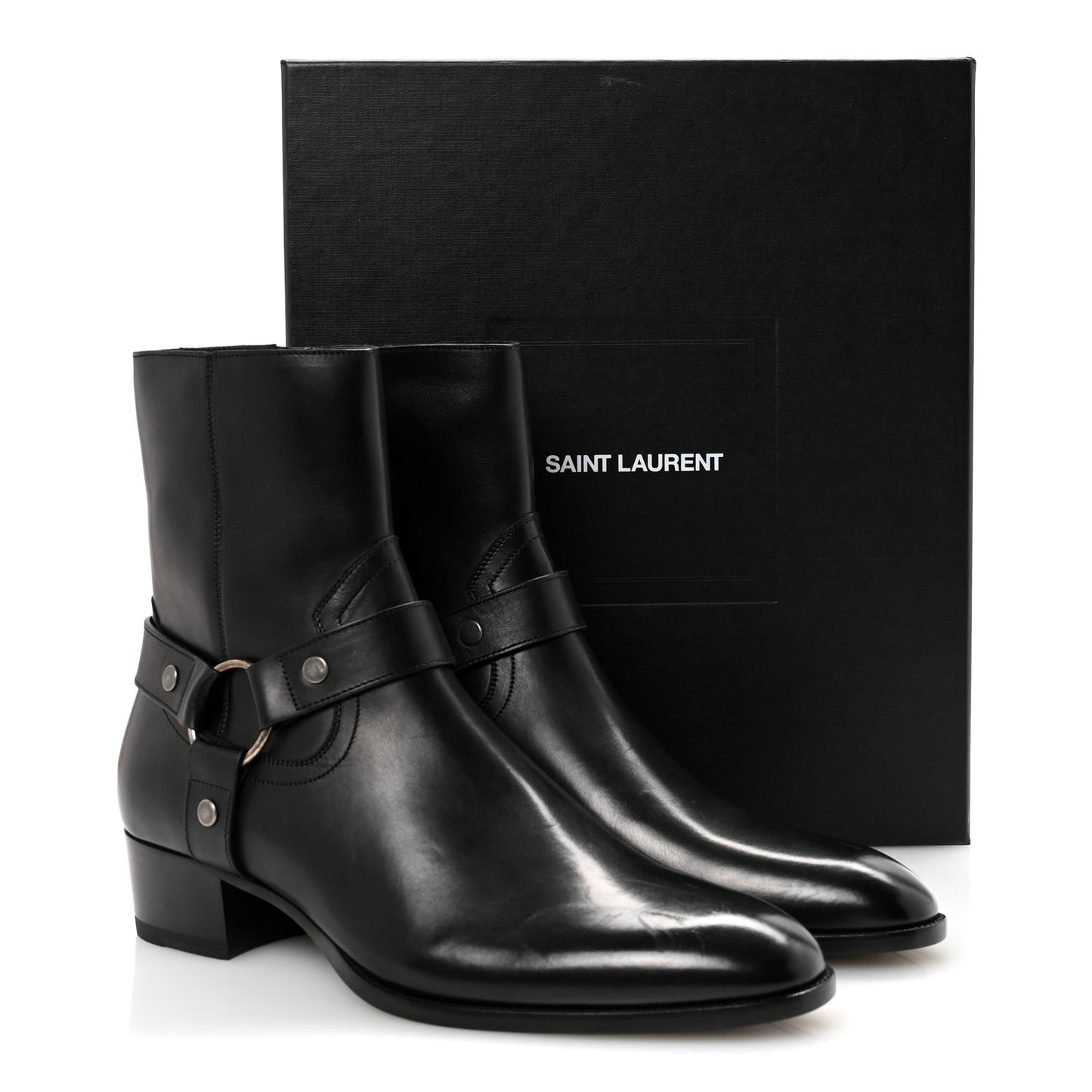 Calfskin Mens Wyatt Marrakesh Harness Ankle Boots 44 Black