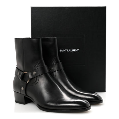 Saint Laurent Calfskin Mens Wyatt Marrakesh Harness Ankle Boots 44 Black 10 of 10