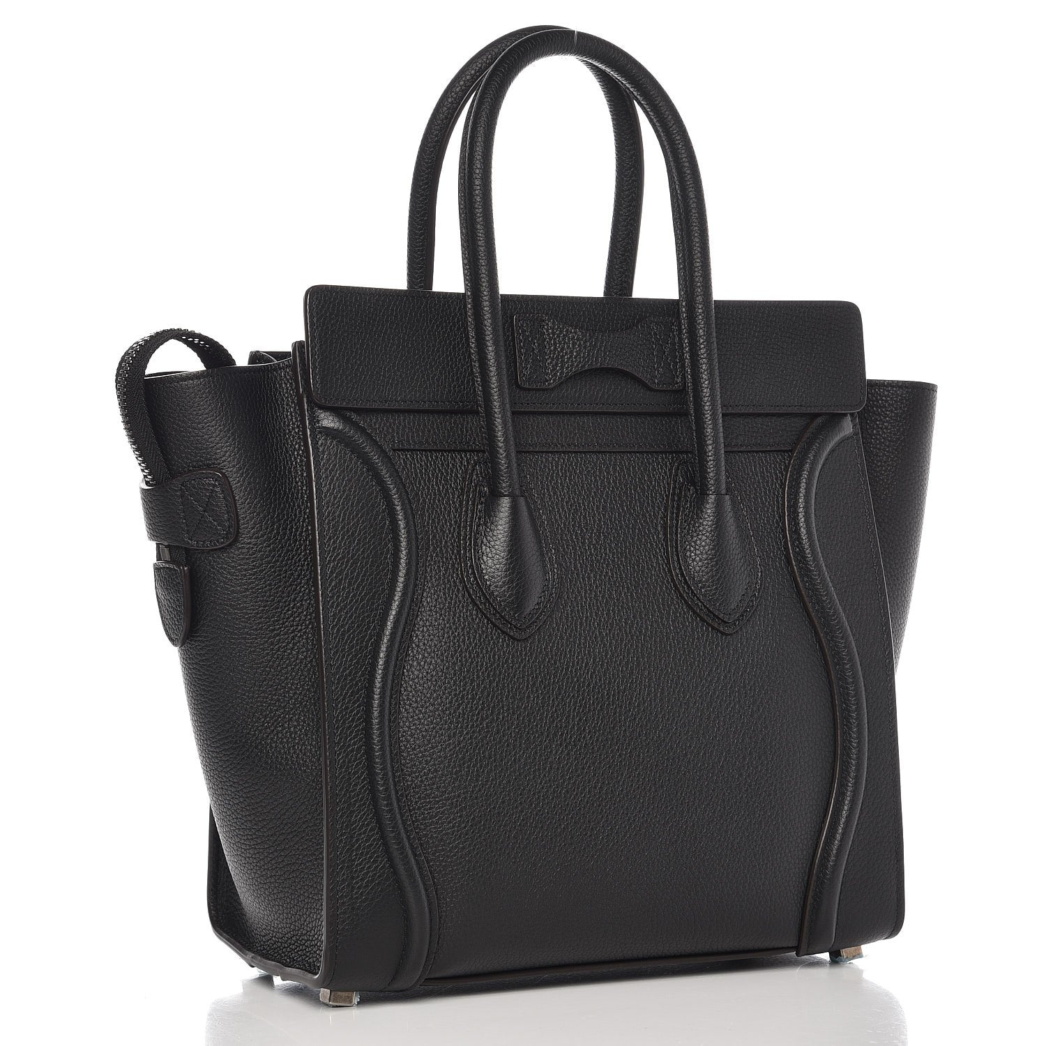 Celine Drummed Calfskin Micro Luggage Black 3 of 8