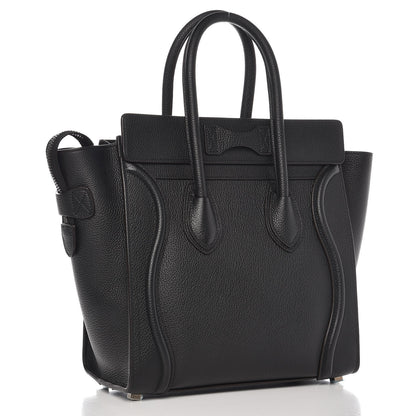 Celine Drummed Calfskin Micro Luggage Black 3 of 8