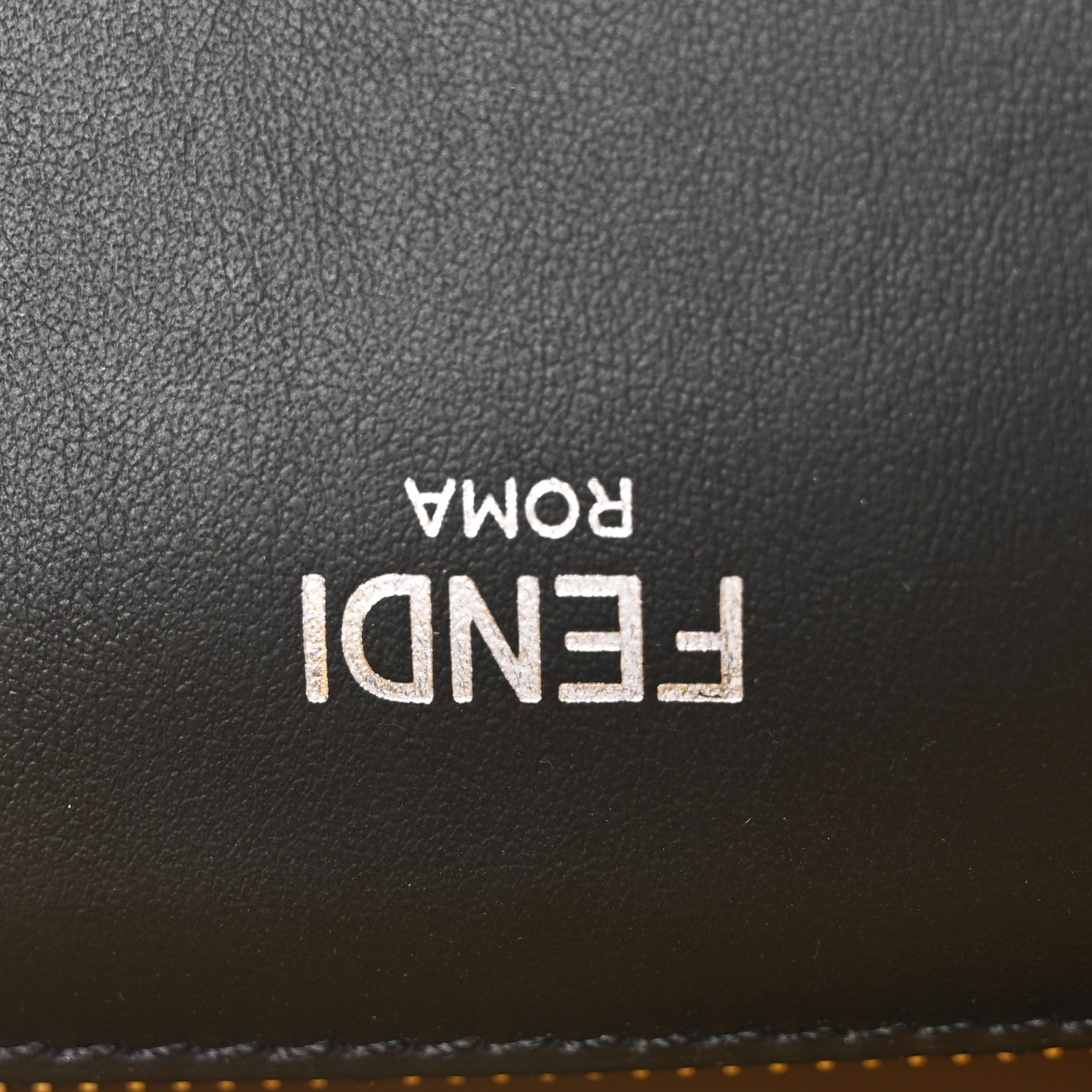 Fendi Cuoio Romano Vitello Cover Glazed Fabric Bi-Color FF 1974 Mini Peekaboo I SEE U Satchel Black Brown 6 of 9