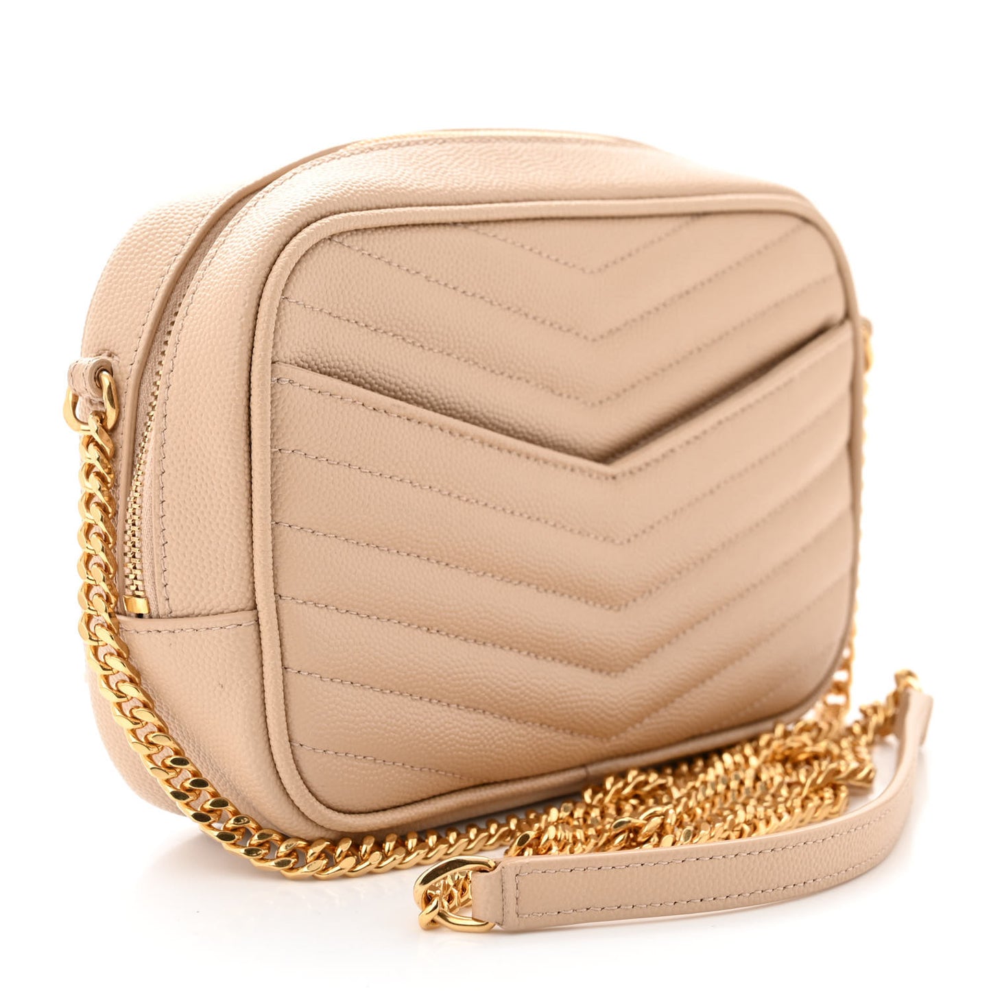 Grain De Poudre Matelasse Monogram Mini Lou Camera Bag Dark Beige