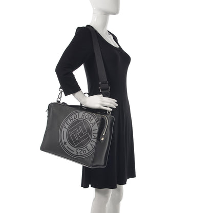 Fendi Cuoio Romano Selleria Fendi Stamp Patch Lui Urban Briefcase Black Black Grigio 2 of 9