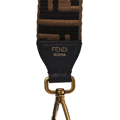Fendi Ribbon Vitello Century FF 1974 Flat Studded Strap You Fango Marrone Ebano 4 of 5