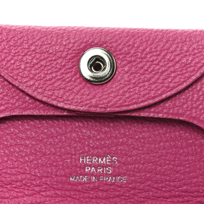 Hermes Chevre Mysore Bastia Coin Purse Rose Pourpre 6 of 8