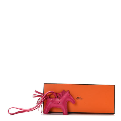 Hermes Milo Lambskin Grigri Rodeo Horse Bag Charm PM Rose Mexico 4 of 4