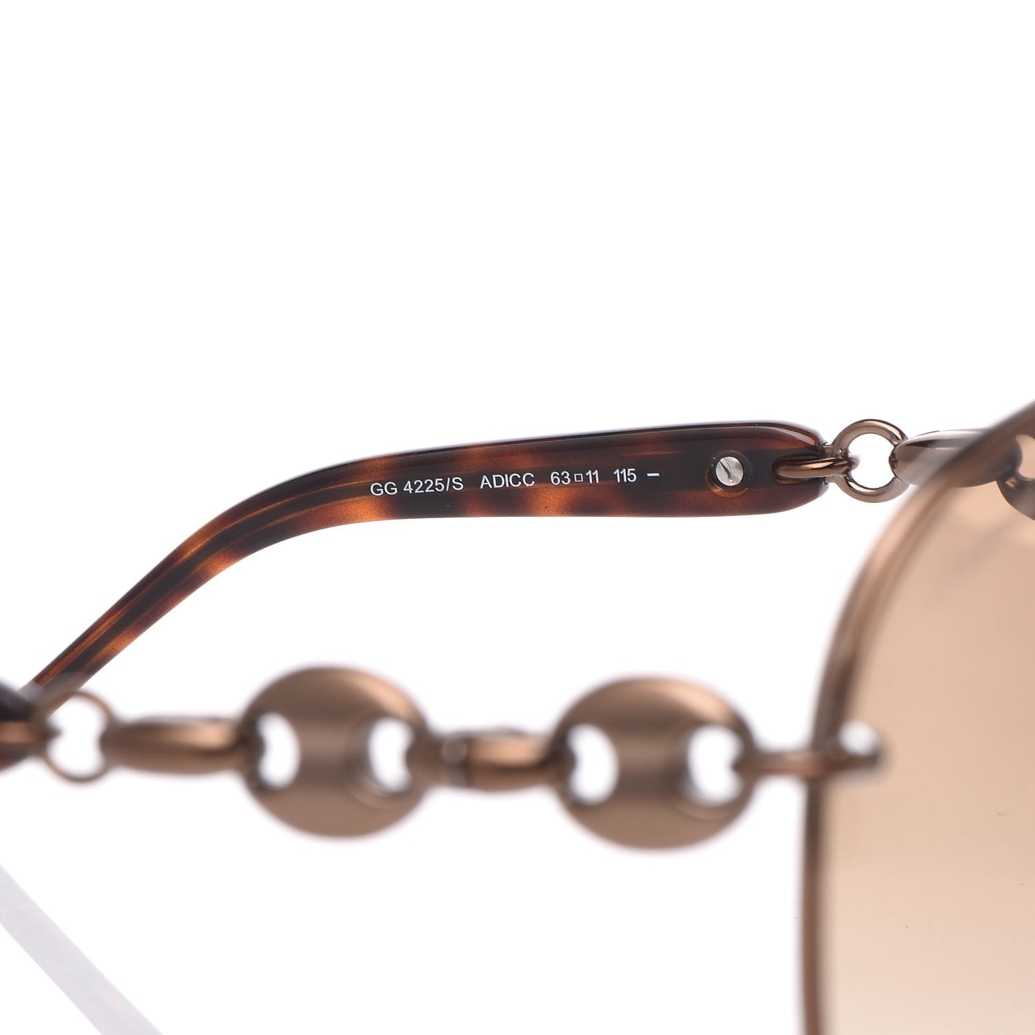 Gucci Marina Chain Aviator Sunglasses GG 4225/S Gold Brown 5 of 7