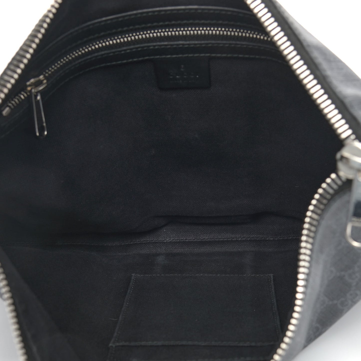 Soft GG Supreme Monogram Appia Calfskin Web East West Messenger Bag Black Grey