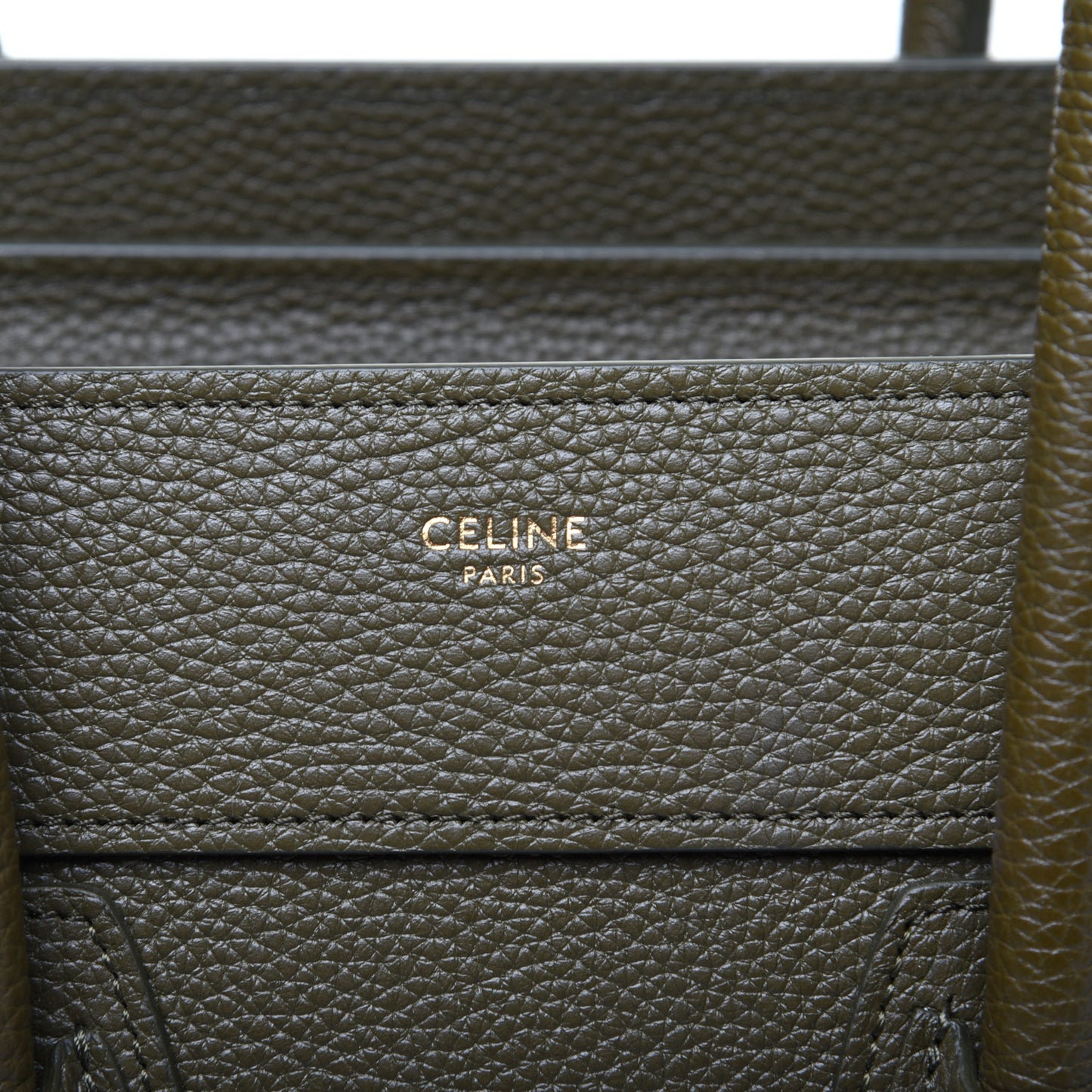 Drummed Calfskin Micro Luggage Dark Olive