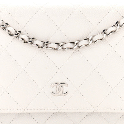 Chanel Caviar Quilted Wallet On Chain WOC White 9 of 12
