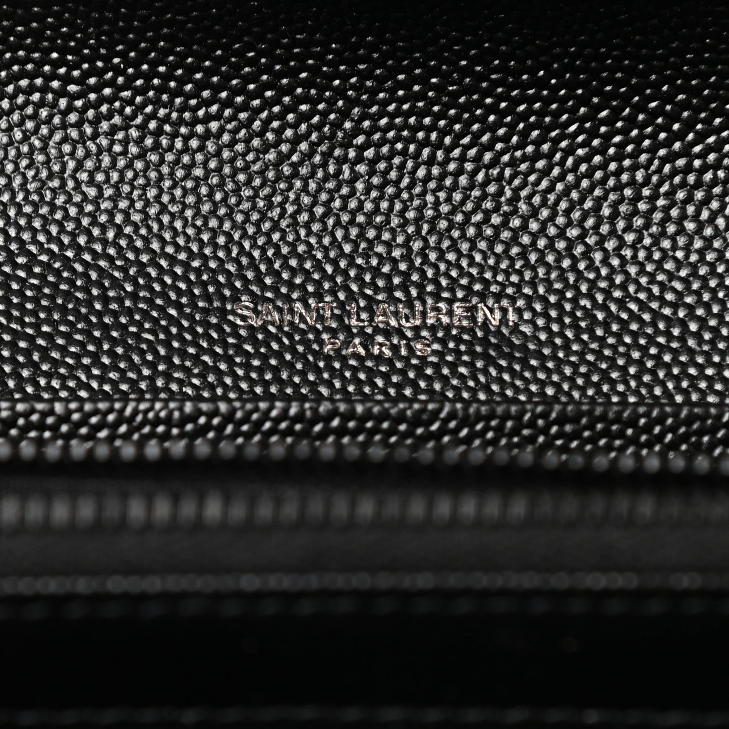 Grain De Poudre Matelasse Chevron Monogram Flap Wallet Black