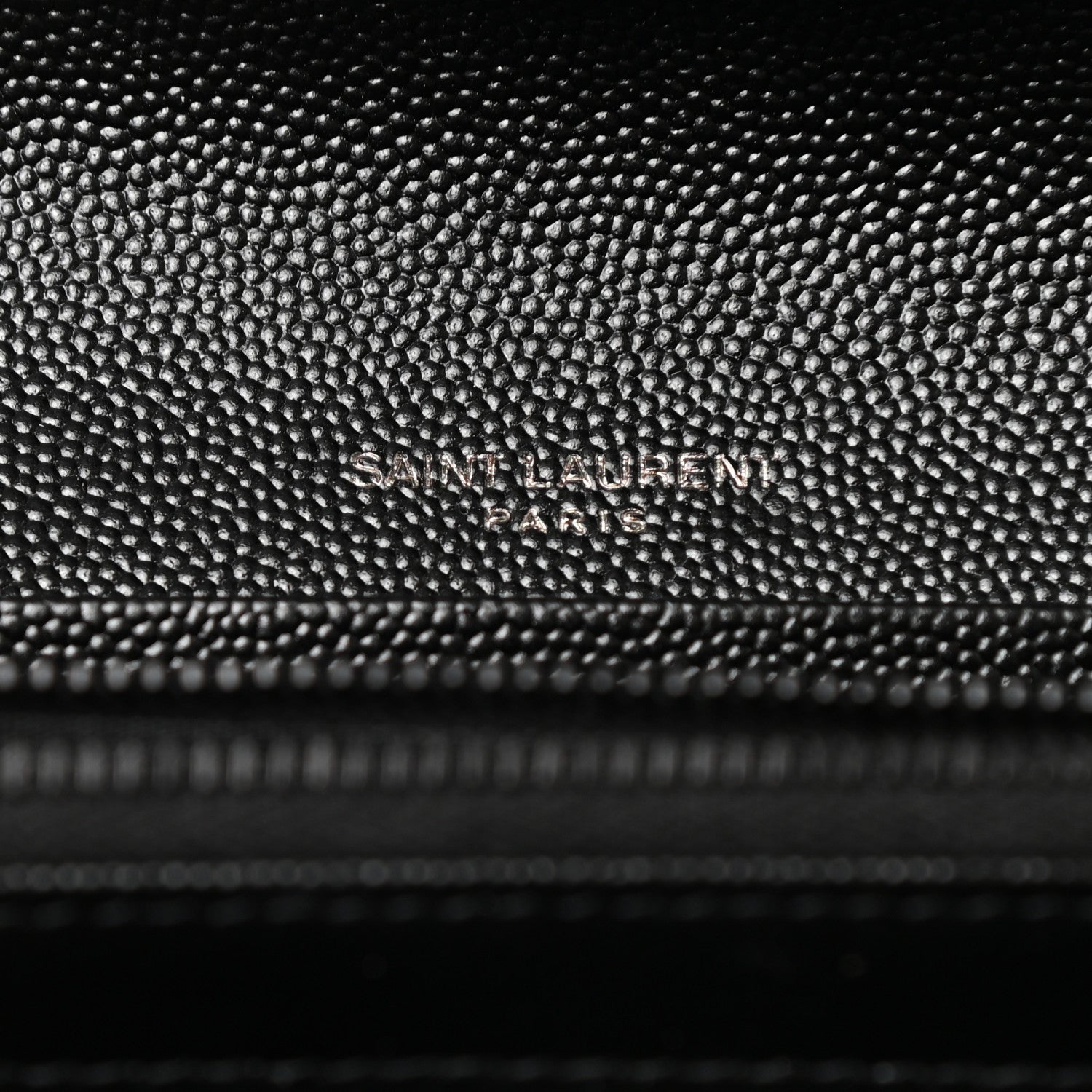 Saint Laurent Grain De Poudre Matelasse Chevron Monogram Flap Wallet Black 5 of 8