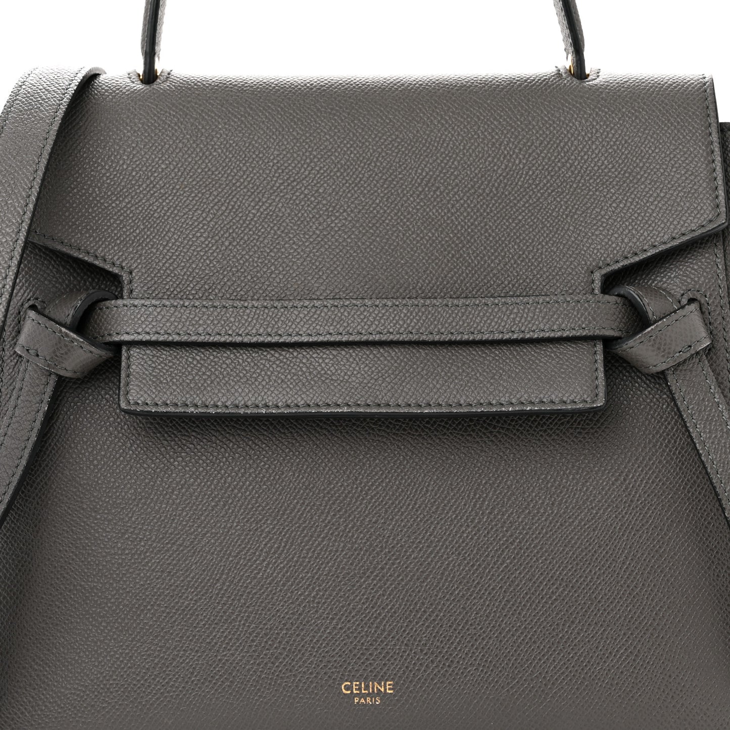 Grained Calfskin Micro Belt Bag Grey