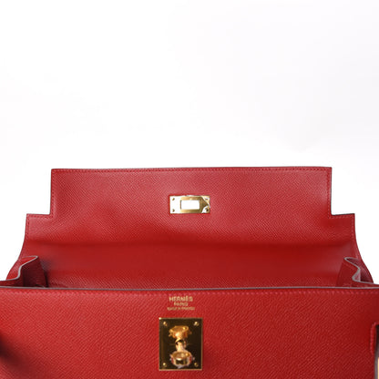Hermes Epsom Kelly Sellier 32 Rouge Casaque 14 of 39