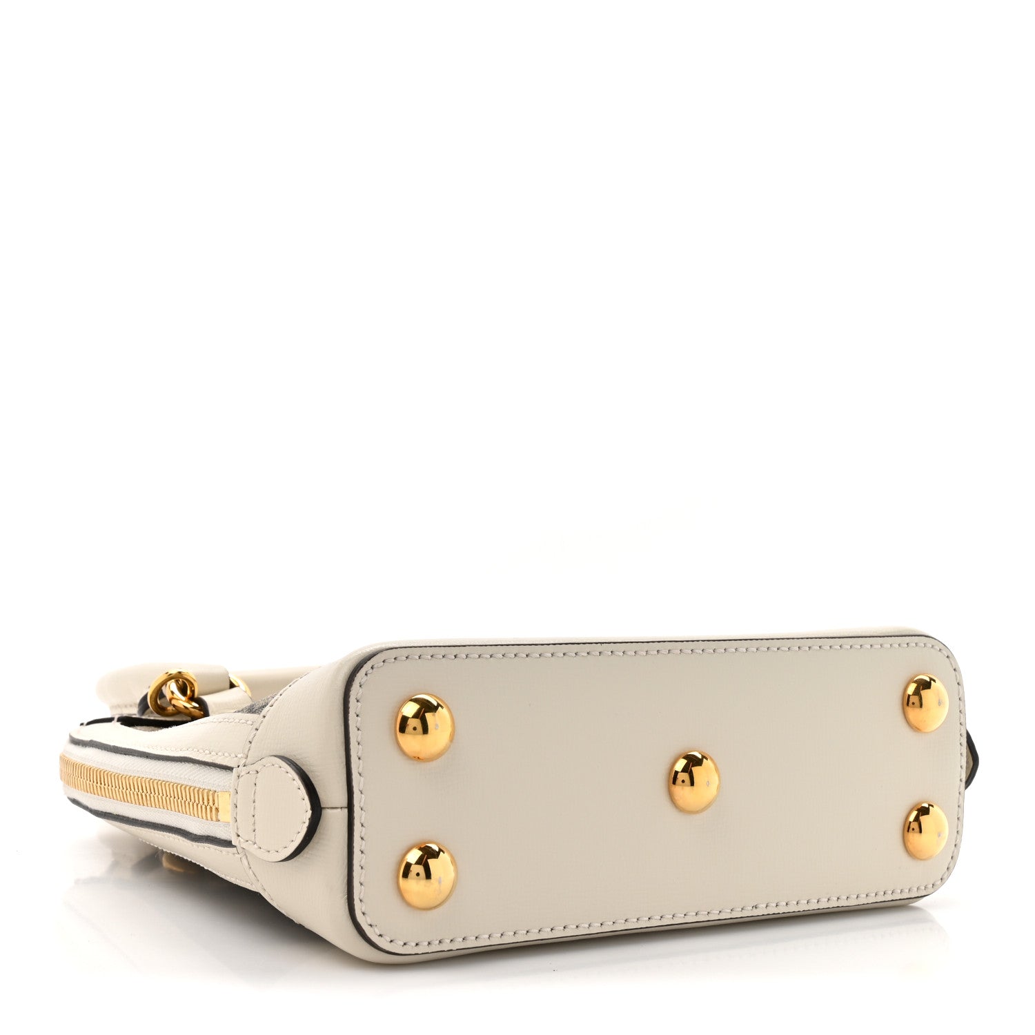 Gucci GG Supreme Monogram Azalea Calfskin Mini Horsebit 1955 Top Handle Bag Beige Ebony Mystic White 4 of 12