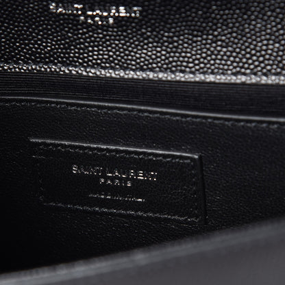 Saint Laurent Grain De Poudre Small Monogram Kate Satchel Black 6 of 9