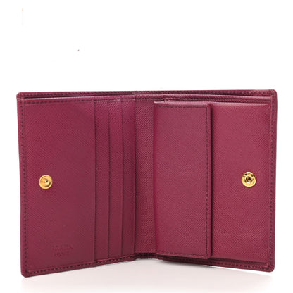 Prada Saffiano Metal Bi-Fold Wallet Ibisco 4 of 4