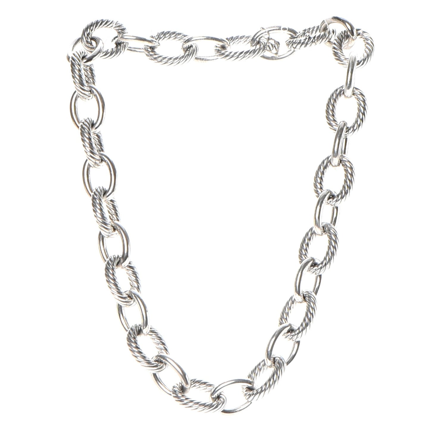 Sterling Silver 16mm Large Oval Link Necklace