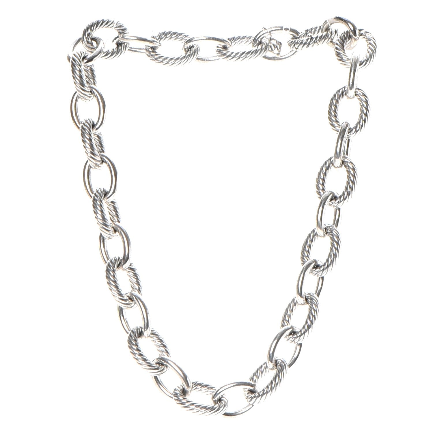 David Yurman Sterling Silver 16mm Large Oval Link Necklace 3 of 6