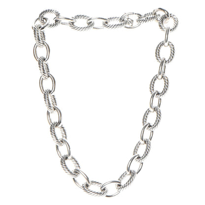 David Yurman Sterling Silver 16mm Large Oval Link Necklace 3 of 6