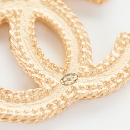 Chanel CC Drop Earrings Matte Gold 4 of 4