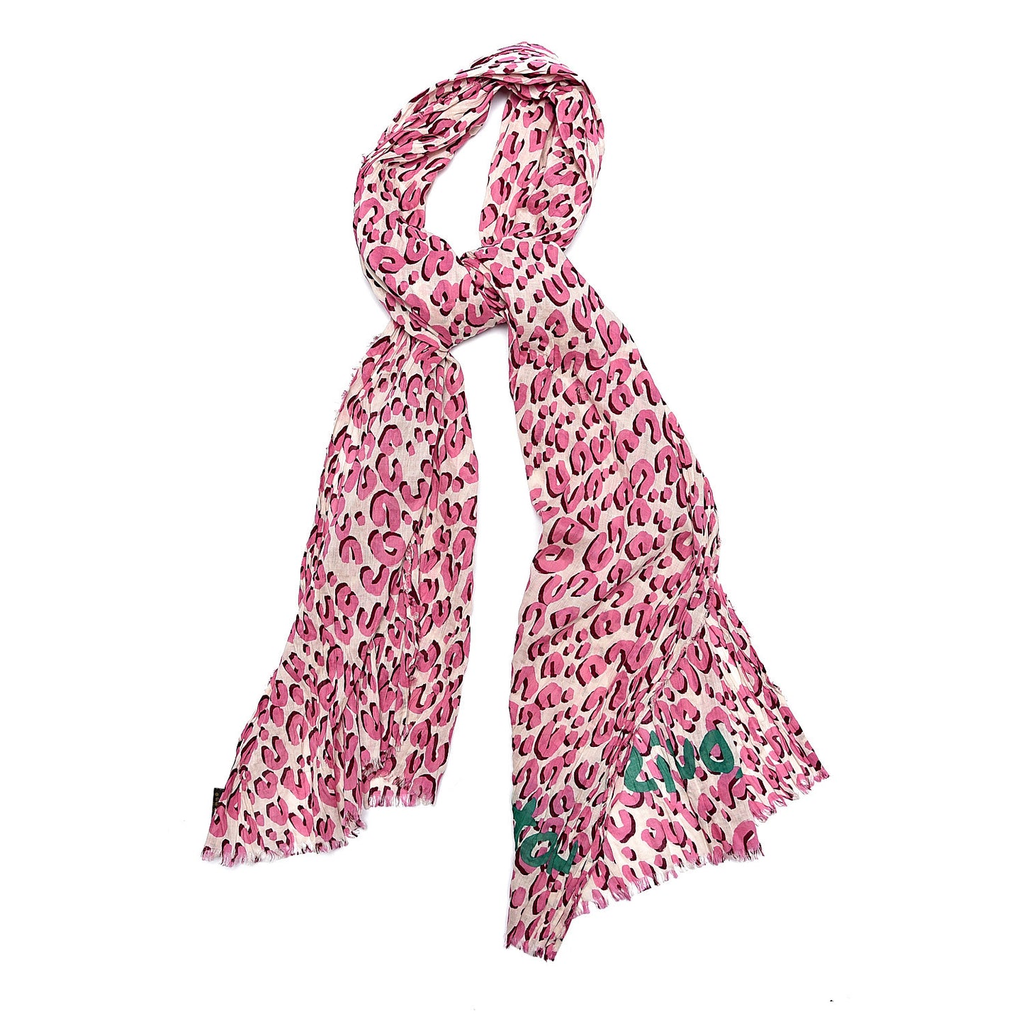 Cotton Leopard Pareo Blanc Corail
