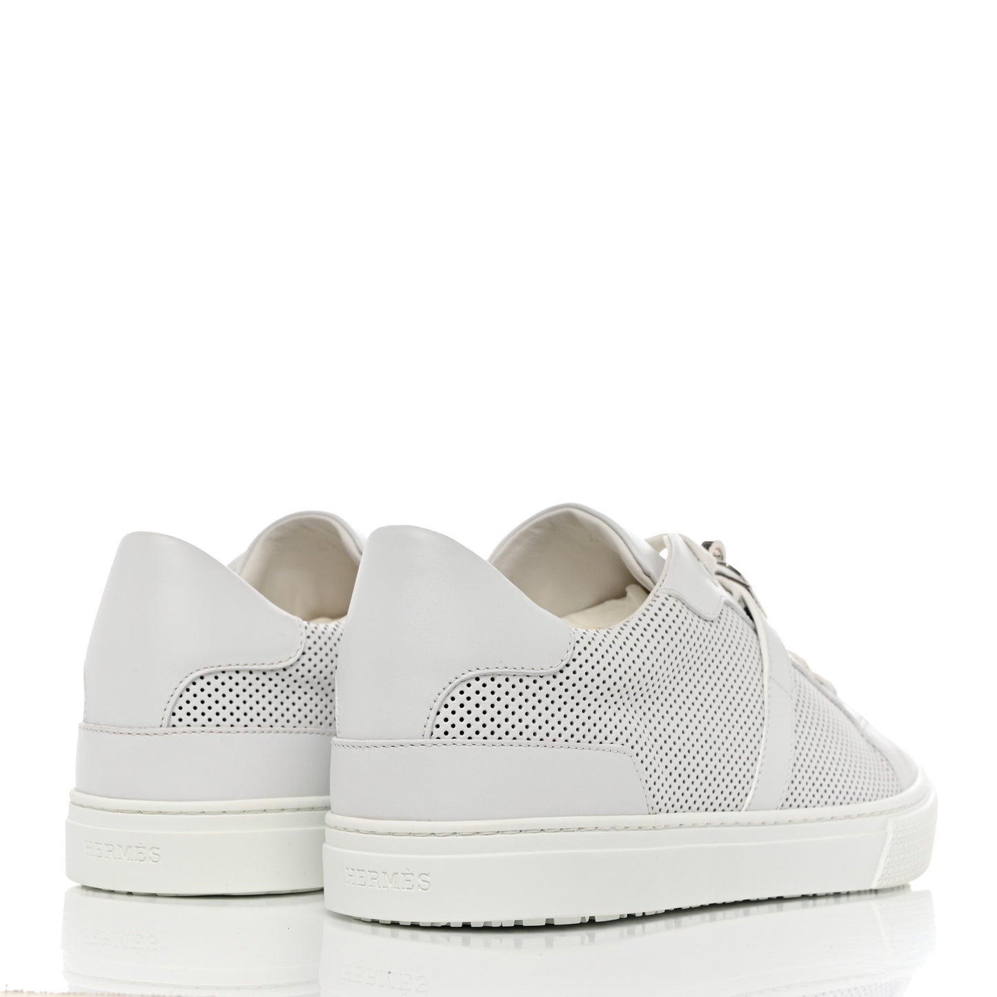 Calfskin Perforated Day Sneakers 41.5 White