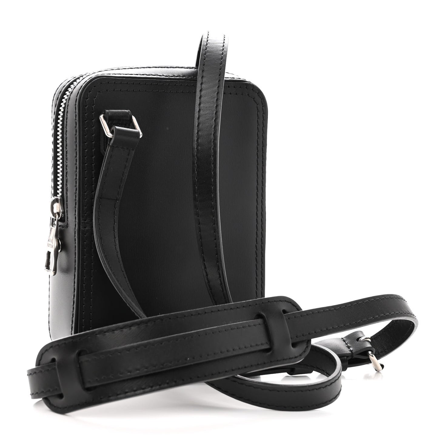 Calfskin Flower Charms Danube Messenger Black