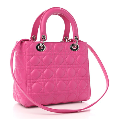 Christian Dior Lambskin Cannage Medium Lady Dior Pink 3 of 10