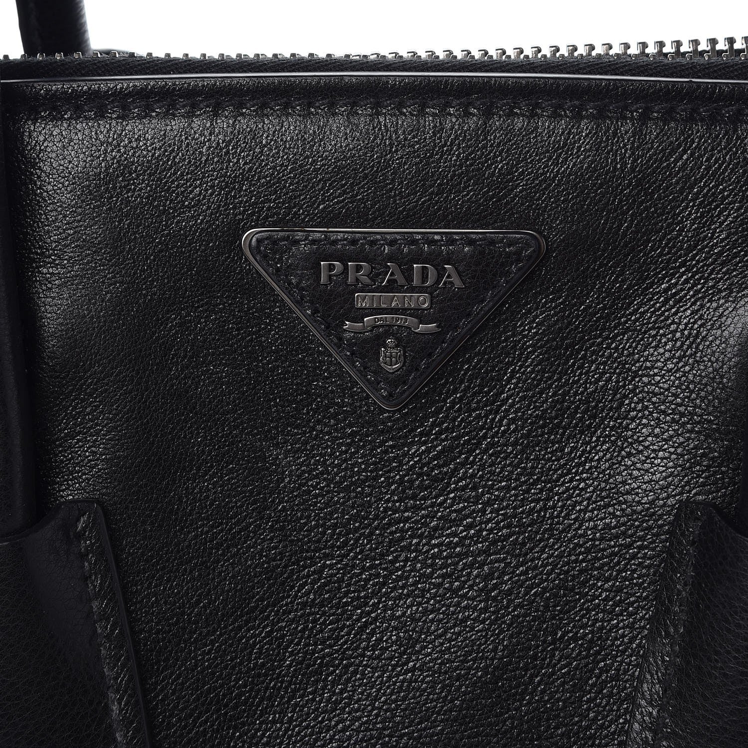 Prada Glace Calf Twin Pocket Tote Black 9 of 13