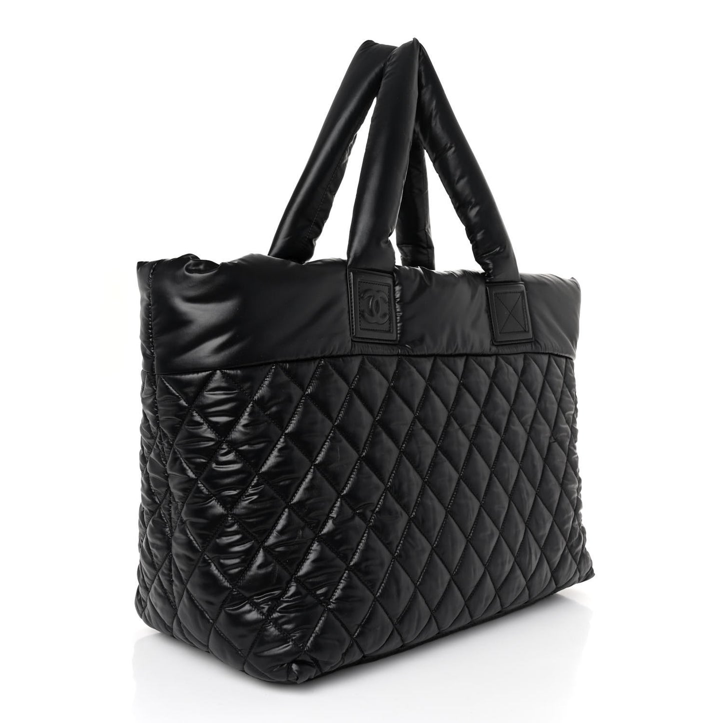 Nylon Quilted Large Coco Cocoon Tote Black
