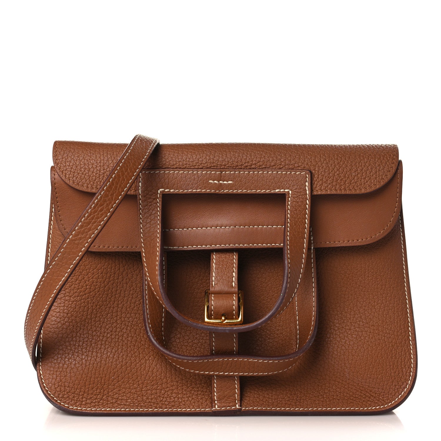 Hermes Taurillon Clemence Halzan 25 Gold 1 of 11