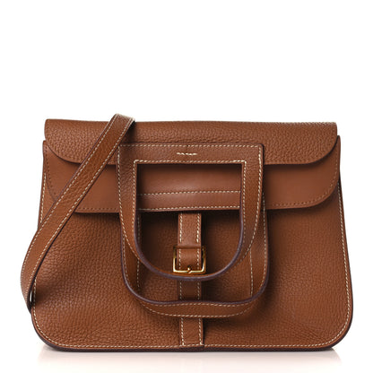 Hermes Taurillon Clemence Halzan 25 Gold 1 of 11