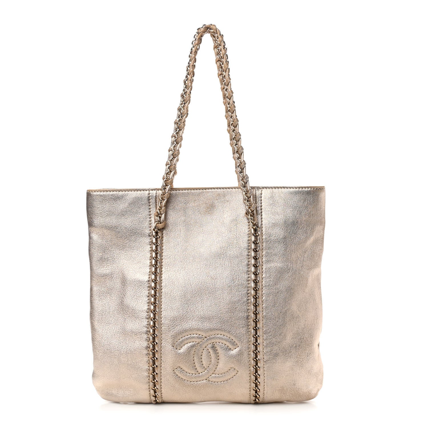 Chanel Metallic Goatskin Luxe Ligne Tote Gold 1 of 16