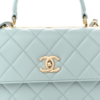 Chanel Lambskin Quilted Small Trendy CC Flap Dual Handle Bag Light Blue 9 of 13
