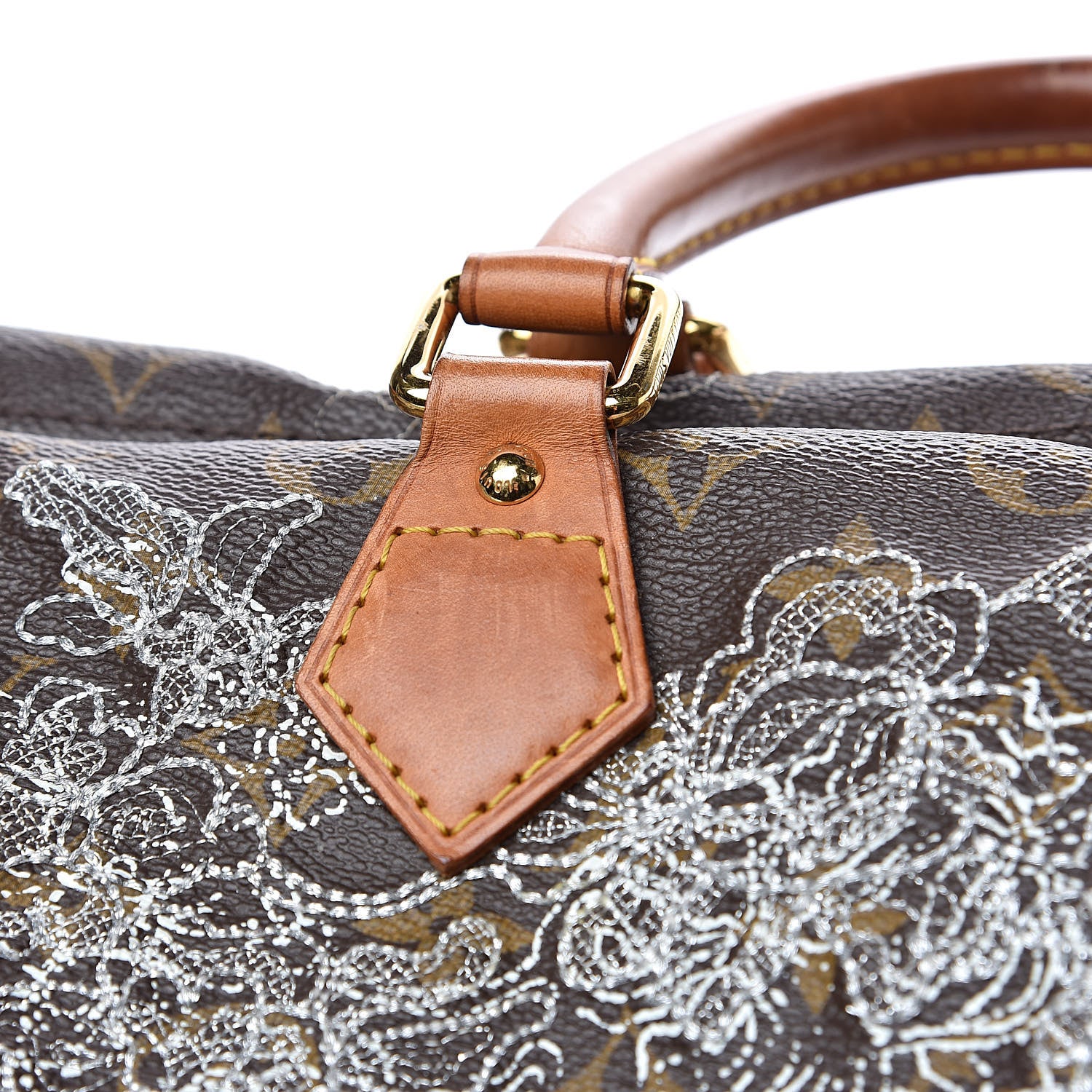 Louis Vuitton Monogram Dentelle Speedy 30 Silver 16 of 20